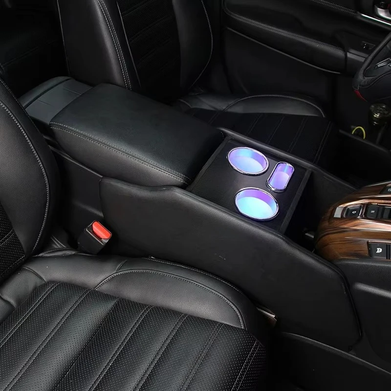 

16-21 Special Car Armrest Box with Ambient Light Center Console Storage Box with Cup Holder