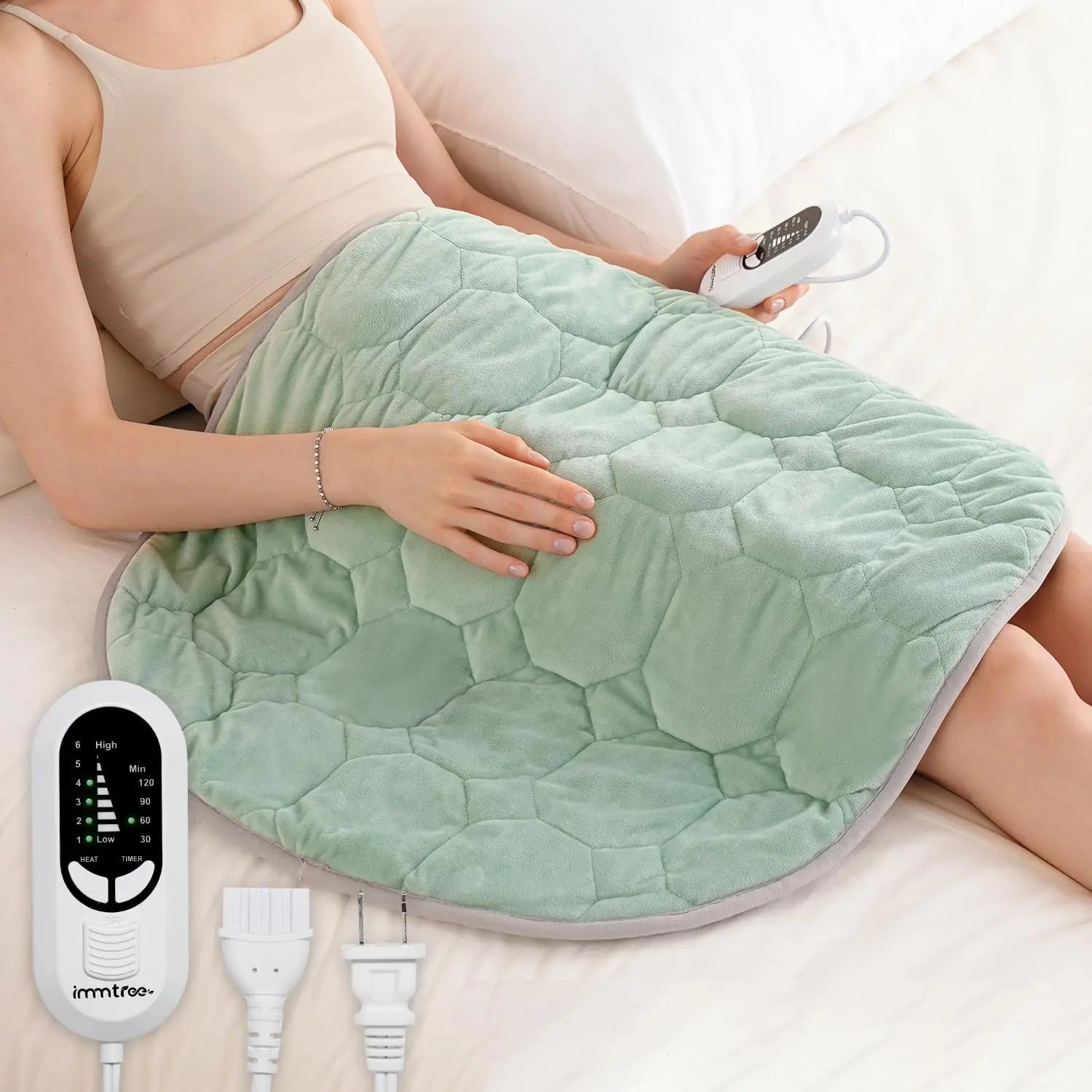 

Weighted Heating Pad for Period Cramps, 29"x24" XL Electric Heated Pad 7 lbs, Back Shoulder Knee Pain Relief, Soft Warm Heavy Lap Blanket
