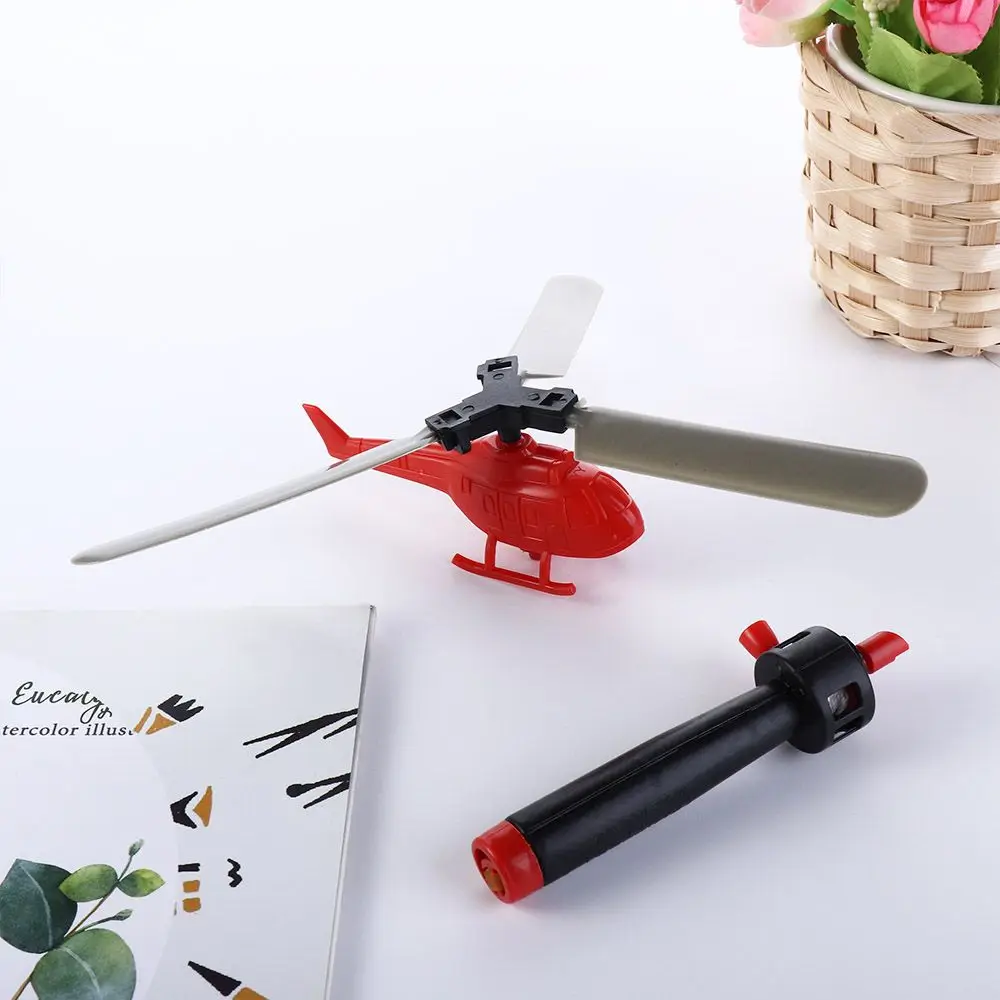 Mini helicóptero de línea de tracción, avión pequeño con cordón, juguete de cuerda al aire libre, Juego de extracción para niños