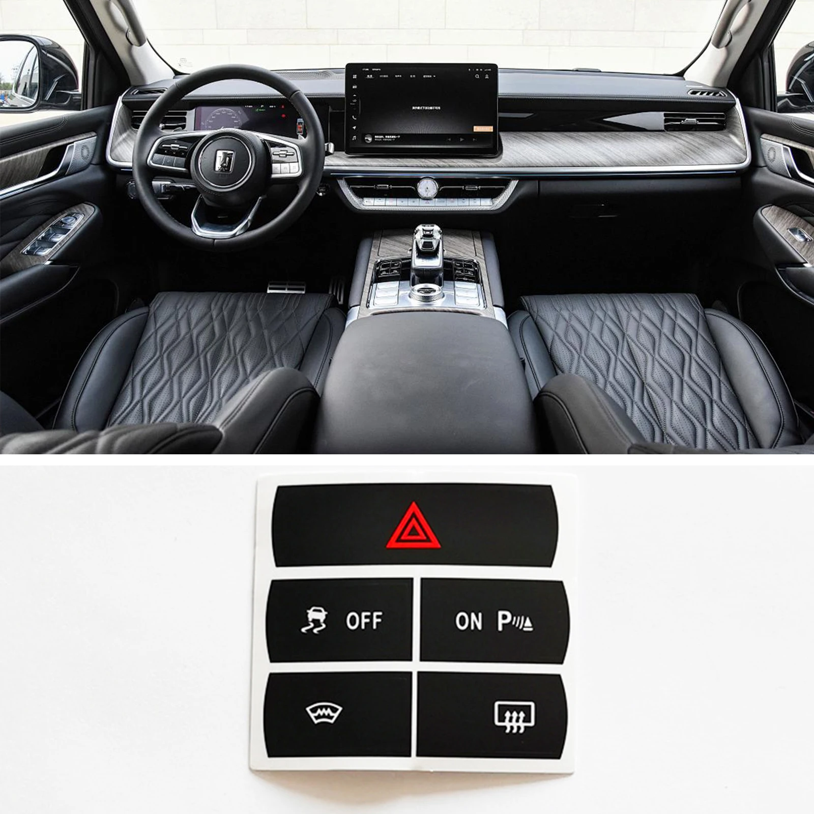 

For Ford Car Button Repair Decal Sticker High Grade Vinyl For Ford For S-Max Repair The Hazard Button Defroster And ESP Button
