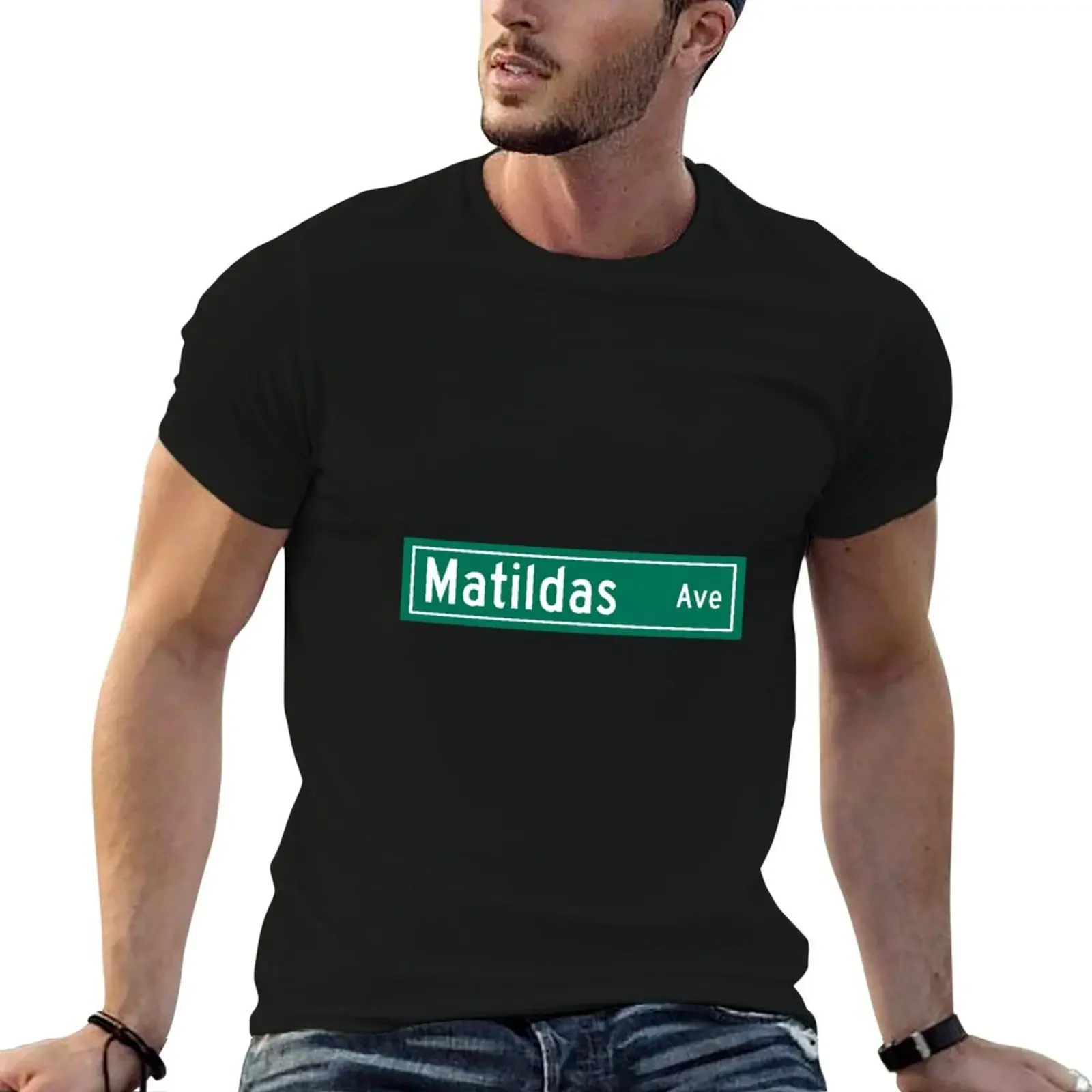 

matildas street sign T-Shirt blue archive plus size clothes sublime Men's t-shirts