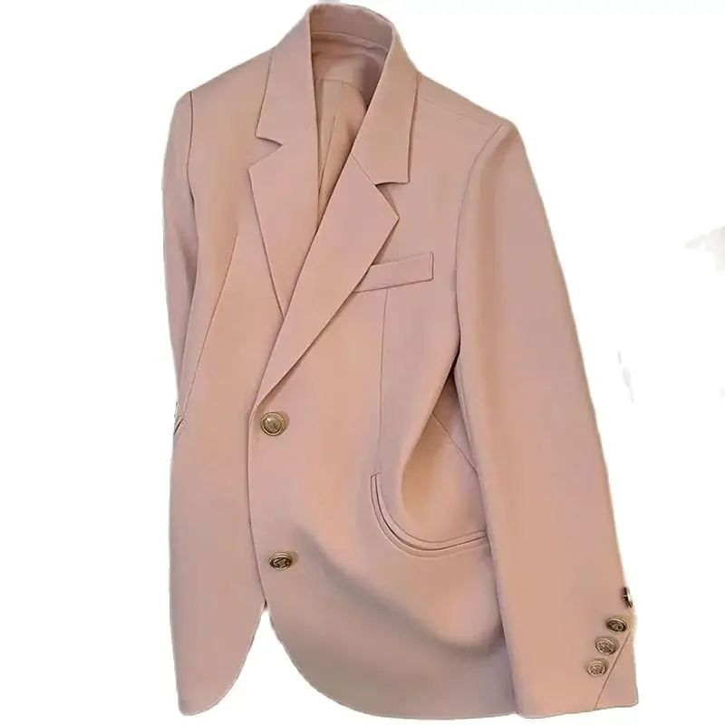 

2024 Spring Autumn New Solid Color Suit Jacket Female Loose Joker Sweet Temperament Fashion Small Suit Casual Long Sleeve Jacket