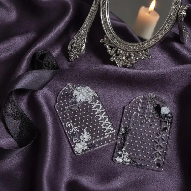 Polka Dot Floral PVC Card Holder 3 Inch Portable Kpop Photocard Display Holder Perfect for Concert Souvenir Storage