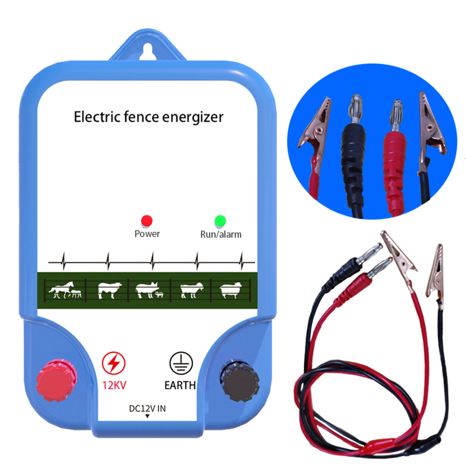 

Electric Fence Energizer 8KM Digital Display Panel Farm Animals Energizer Charger Poultry Farm Electric Fence Insulators Tools