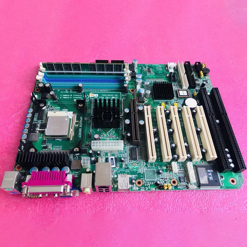 Imagem -02 - Computador Industrial Mainboard para Advantech Slots Isa Aimb742 Aimb-742ve a2