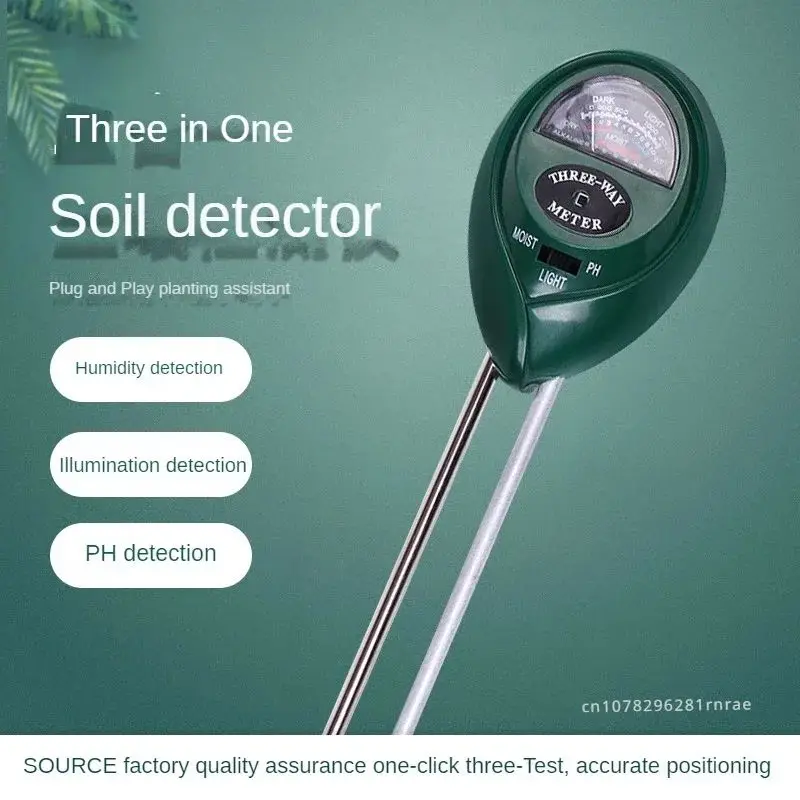 3 in 1 Soil PH Meter Sunlight PH Tester Garden Flowers Soil Moisture Sensor Meter Plants Acidity Humidity PH Monitor Detector