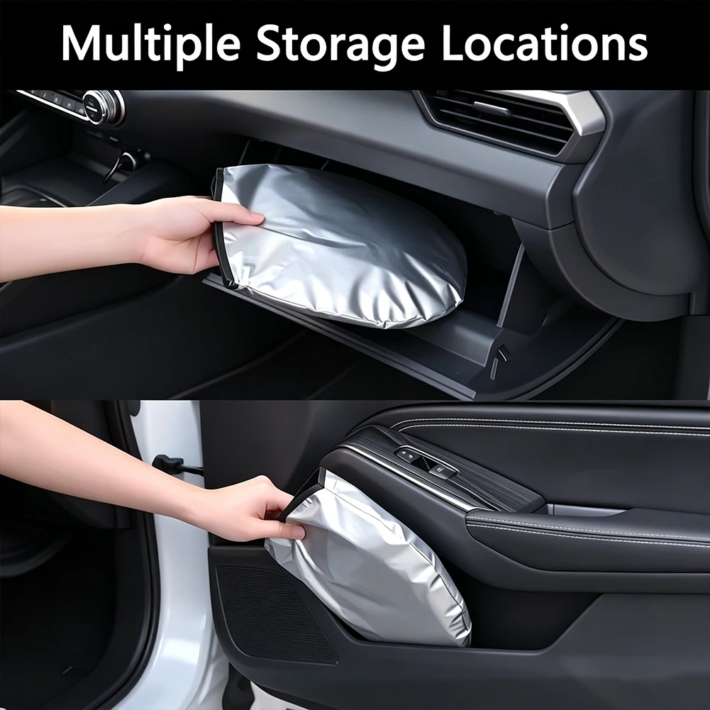 Faltbare Auto-Windschutzscheiben-Sonnenschutzvorrichtungen für den Innenraum, Zubehör für VW Golf T‑Roc Tiguan Polo Passat T‑Cross Taigo ID.4 ID.7 – Detail 6