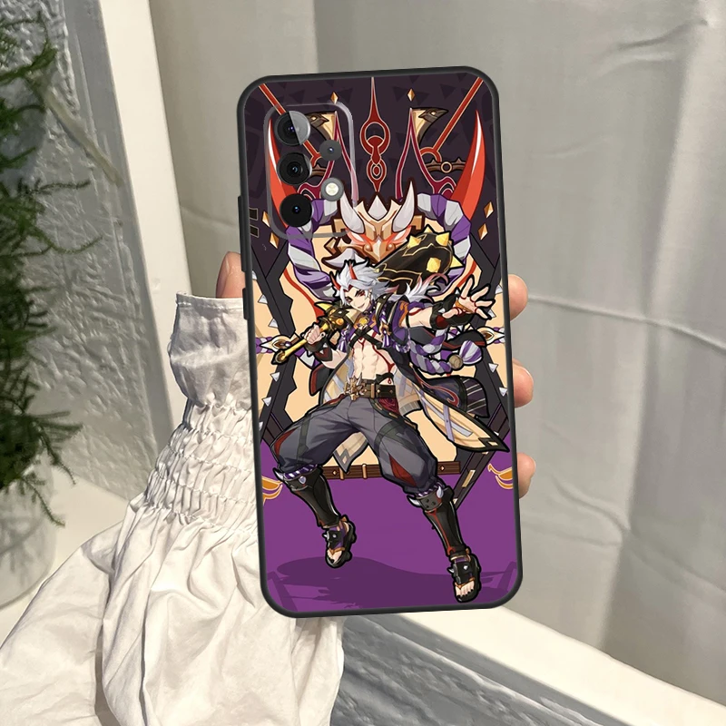 Genshin Impact Arataki Itto funda para Samsung Galaxy A35 A55 A15 A34 A54 A14 A56 A52 A53 A16 A26 A36 A32 A12 A33 A13 A17