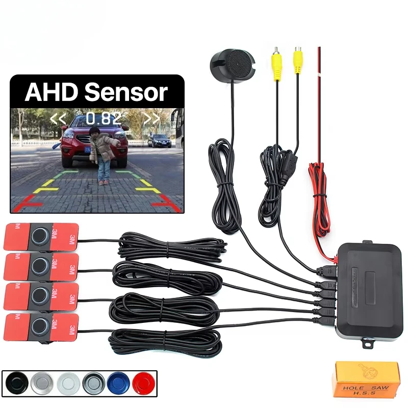 AHD Car Video Parking Sensor Reverse Radar Detector System 13mm Original Flat Sensors 6 colors available