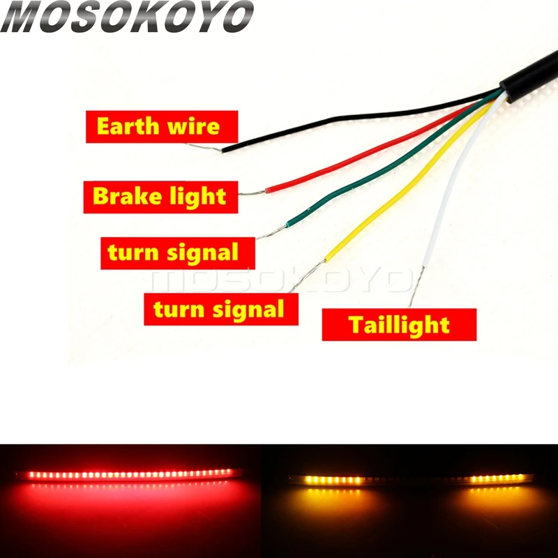 218mm รถจักรยานยนต์แบนที่นั่งด้านหลัง Hoop กรอบ 7/8 "หลอด LED Light Strip ไฟท้ายไฟเบรคสําหรับ Cafe RACER Honda CB Chopper