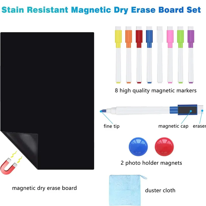 Magnetyczna tablica suchościeralna na lodówkę, naklejka PET, tablica do pisania dla dzieci, do biura, domu, tablica biała, do codziennych notatek, narzędzie do nauczania.
