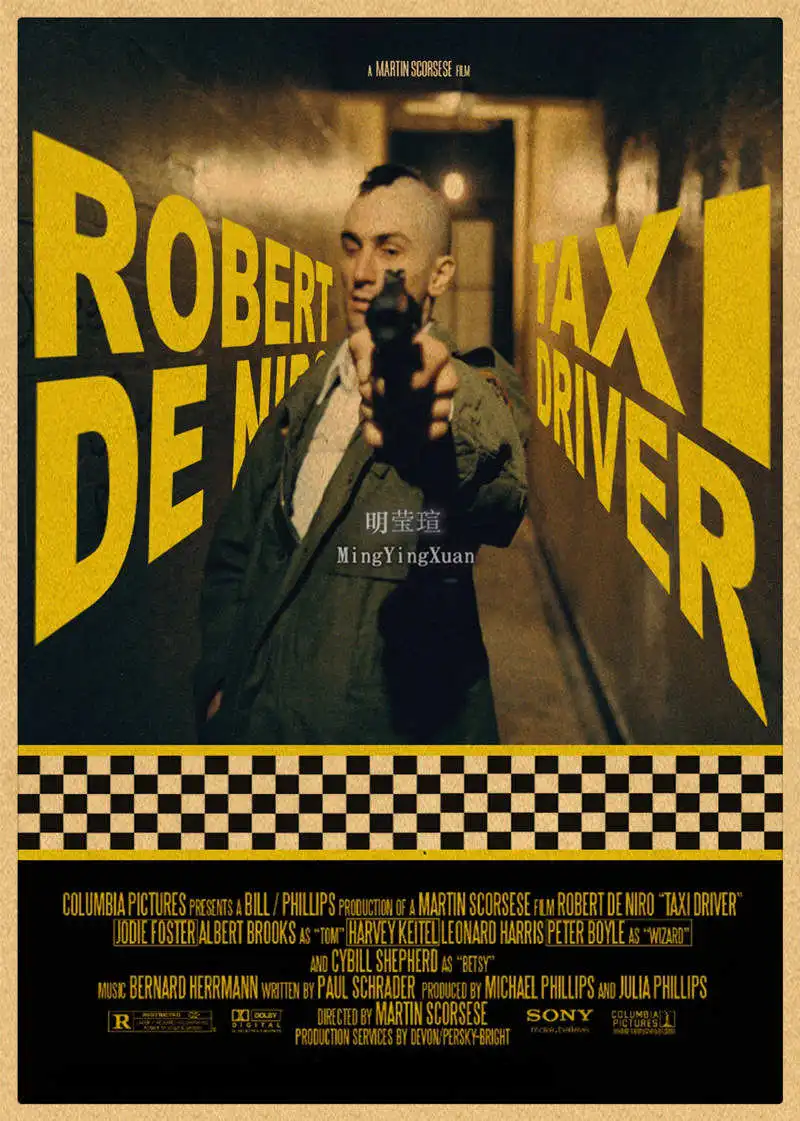 Movie Taxi Driver Kraft Paper Poster Home Room Wall Decoration Painting  gift