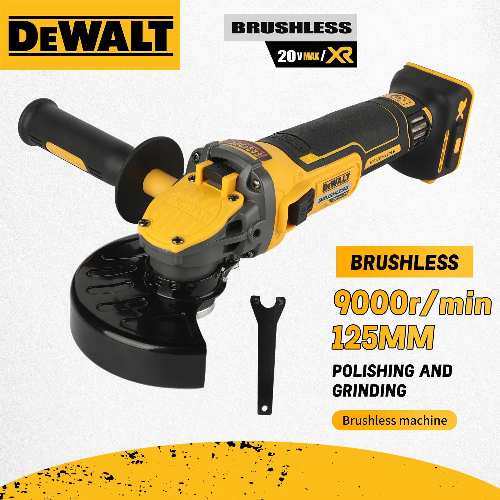 DEWALT DCG409 20V Brushless Angle Grinder 125mm Wheel 9000RPM Adjustable Side HandleMetal Wood Tile Cutting Polishing Hand tools