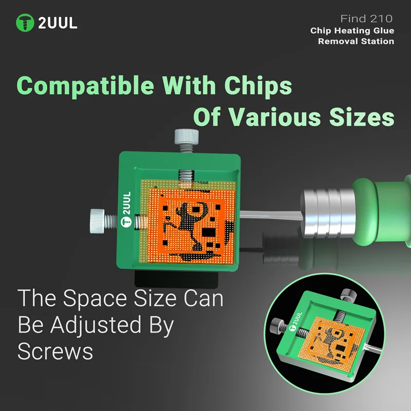 2UUL FD40 Find 210 MINI Chip Heating Glue Removal Station for Mobile Phone IC Chip Adhesive Removing Repair Tool