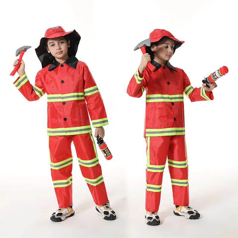 Boys Girls Hot Sale Professional Cosplay Costume Red Cloth Halloween Kid with Accessories Carnival Party