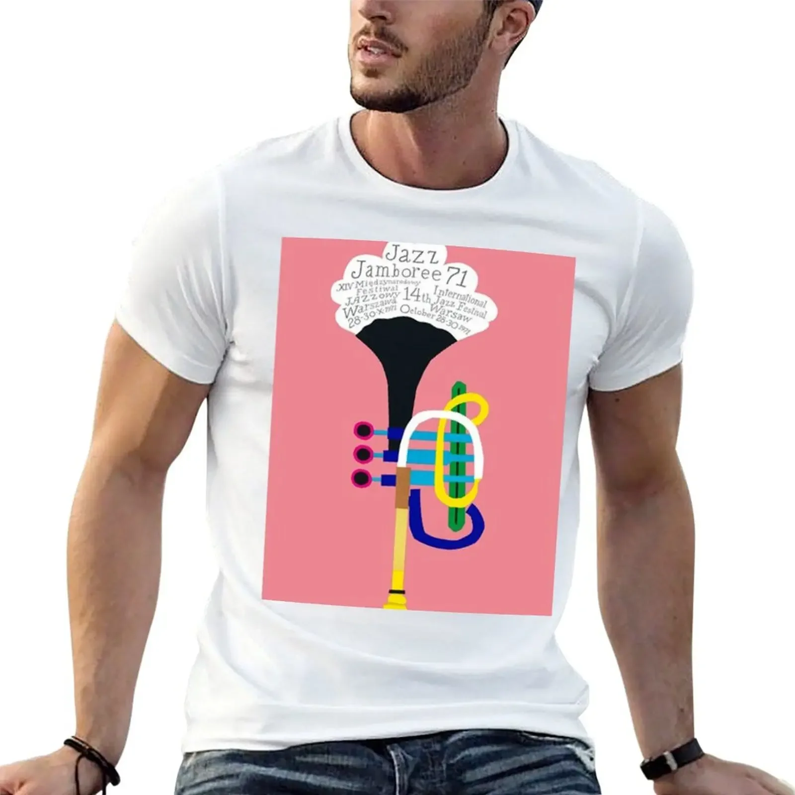 JAZZ JAMBOREE Festival Poster T-Shirt graphics oversized mens workout shirts