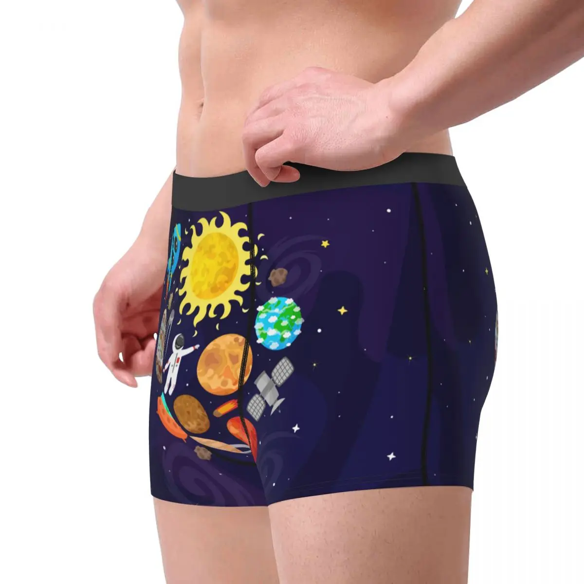 Man Space Galaxy Cartoon Magical Boxer Briefs Shorts Panties Soft Underwear Male Fashion Plus Size Underpants