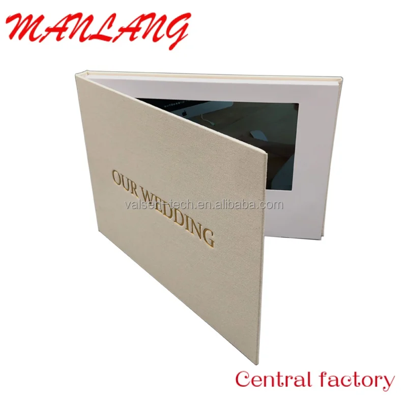 

Custom Custom Linen Material 7 inch 10 inch IPS Screen Digital Card Video Brochure Wedding Motion Video Book