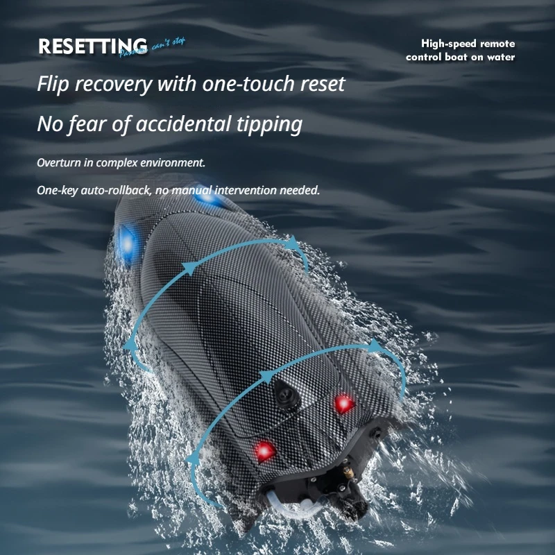 2.4g Carbon Fiber Rc Radio Electric Ship High Speed 25km/H Vortex Turbine Jet Remote Control Racing Boat Toy Gift For Kids Adult