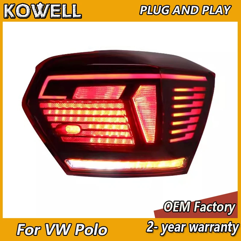 

Car Styling for VW Polo Tail Lights 2019-2021 Polo Taillights Volkswagen Rear DRL Turn Signal Fog Brake Reversing