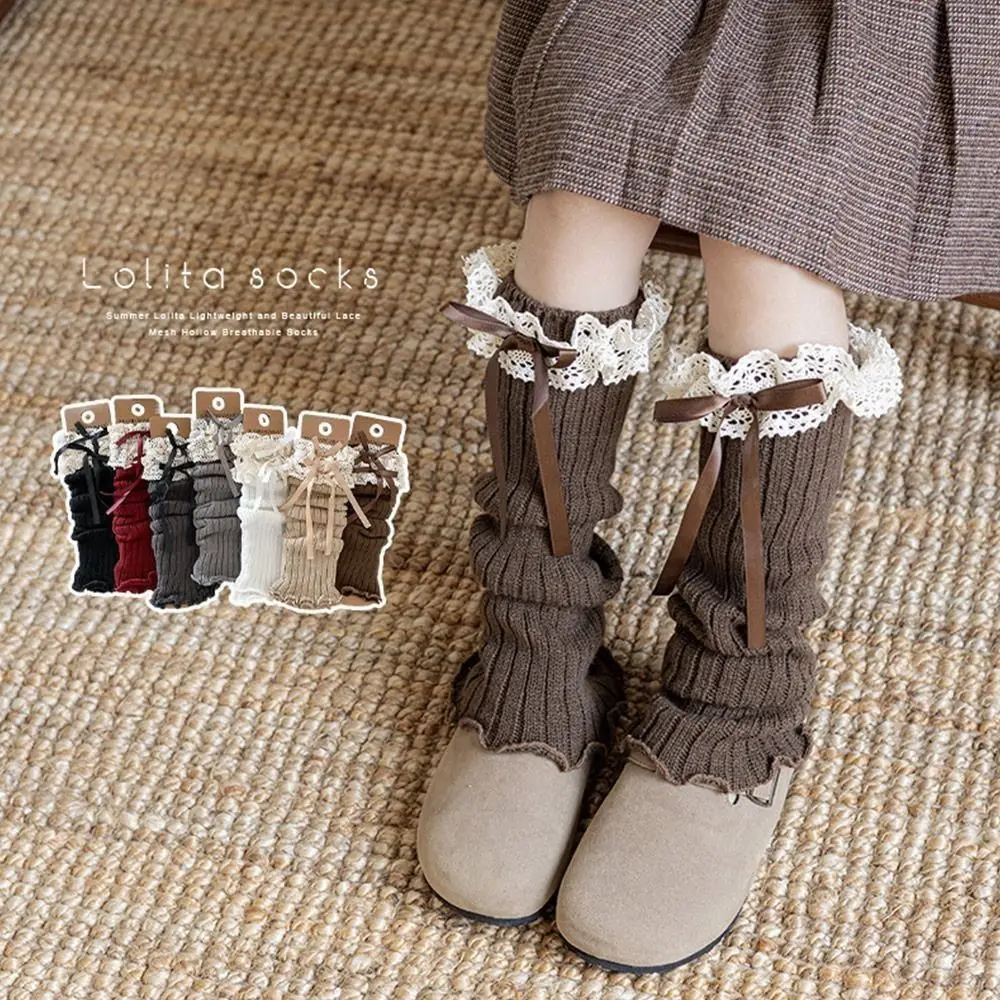Kawaii High Elastic Lace Leg Warmers Knitted Lace Trim Foot Cover Sweet Style Lolita Style Socks Girls Fashion