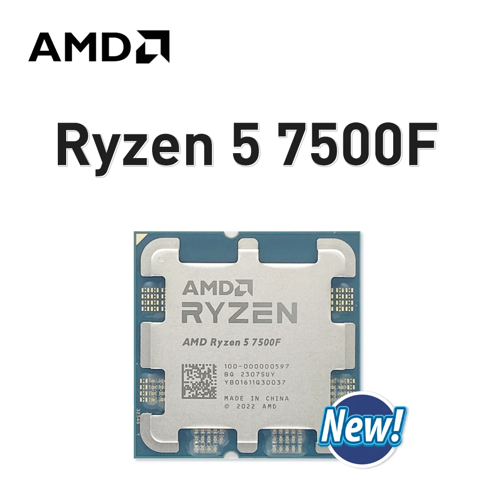 

AMD Ryzen 5 7500F Socket AM5 3.7GHz 6-Core 12-Thread R5 7500F 5NM L3=32M Gaming Processor 65W DDR5 No Fan