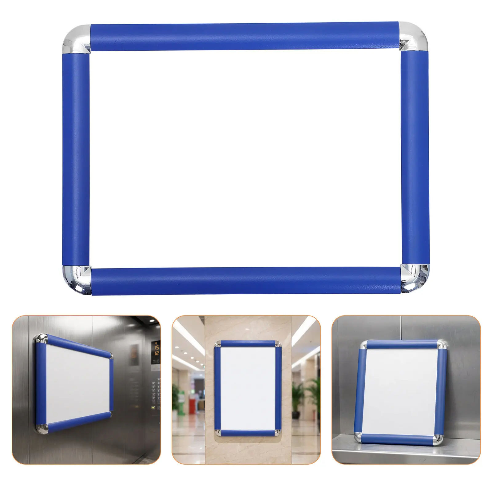 A4 Aluminum Snap Frame Front Opening Metal Poster Frame Wall Mounted Advertising Elevator Display Poster Holder with Rounded