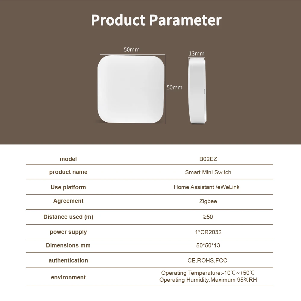 eWelink Zigbee Smart Mini Switch Scene Button Switch for Home Automation Multi-Scenario Linkage Switch support Home Assistant