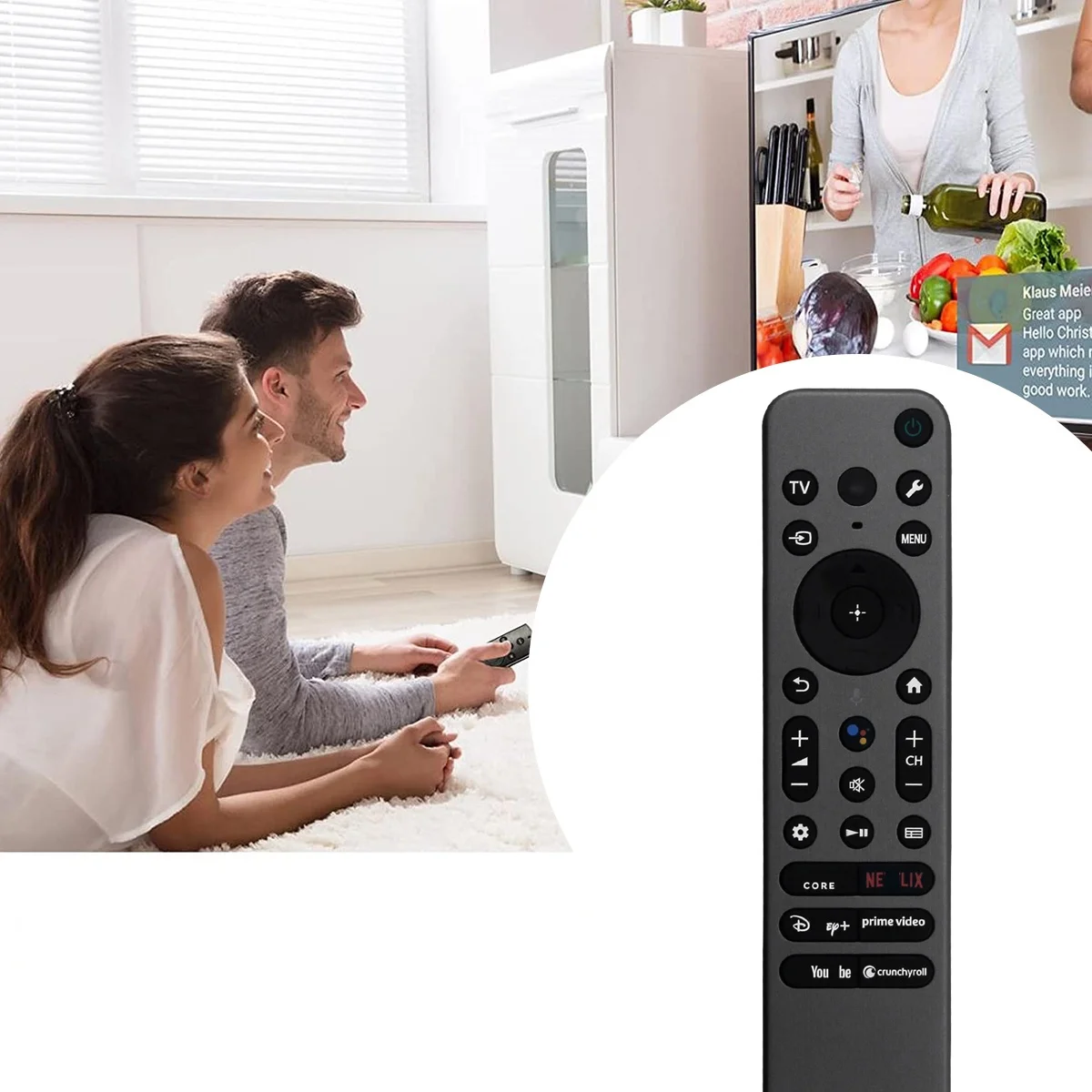 OIIRGO-RMF-TX910U Voice Remote voor Sony TV voor BRAVIA XR OLED/Full Array LED/4K Ultra HD/QD-OLED/Mini LED Serie 2023 TV