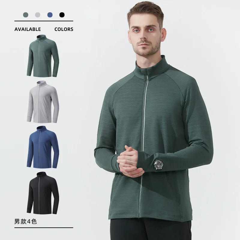 

Spring and Autumn Leisure Running Sports Warm Coat Men's Zipper Shirt Outdoor Training Mountaineering Cycling Fitness Top Coat