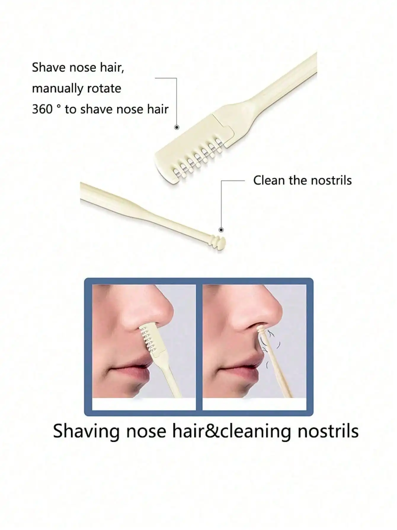 10pcs Nose Hair Trimmer Set, Manual Nose Hair Trimmer, 360° Rotatable Dual-Head, Gentle & Painless, Portable Manual, Facial Hair