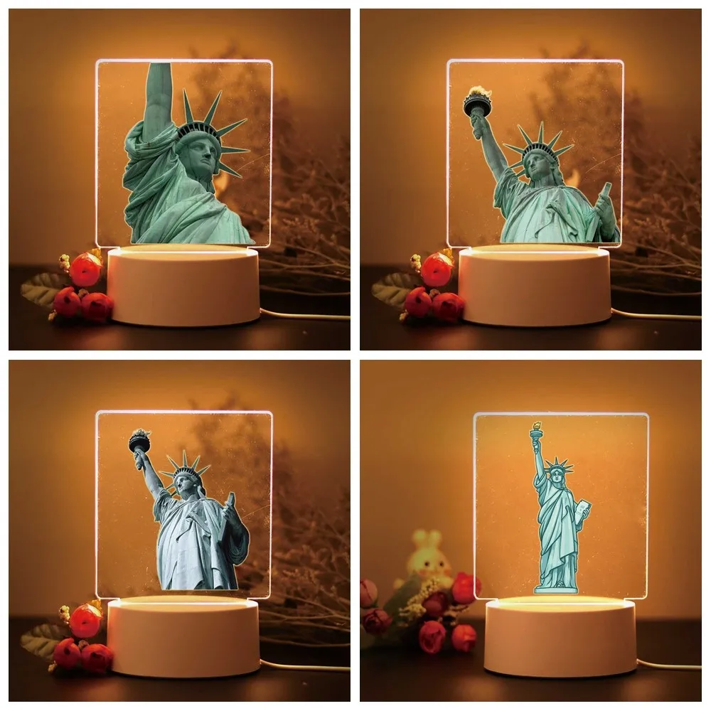 1 PC HOT Beauty Lady Liberty 3D Led Home Decor Christmas Gift