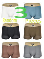 3-Piece Random Men's Ice Silk Boxer Briefs Set - Textured Fabric Comfort Underwear