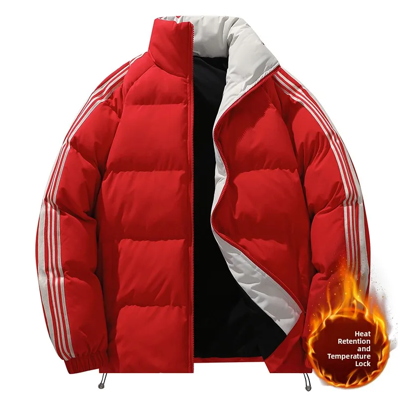 

Новая мужская куртка с воротником-стойкой 2024 года: модное теплое хлопковое пальто больших размеров, парная осенне-зимняя верхняя одежда