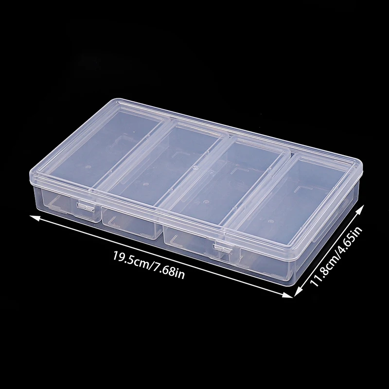 Transparent Independent 4 Grid Eyelash Extension Tool Storage Glue Tweezer Holder Makeup Organizer Acrylic Transparent Box
