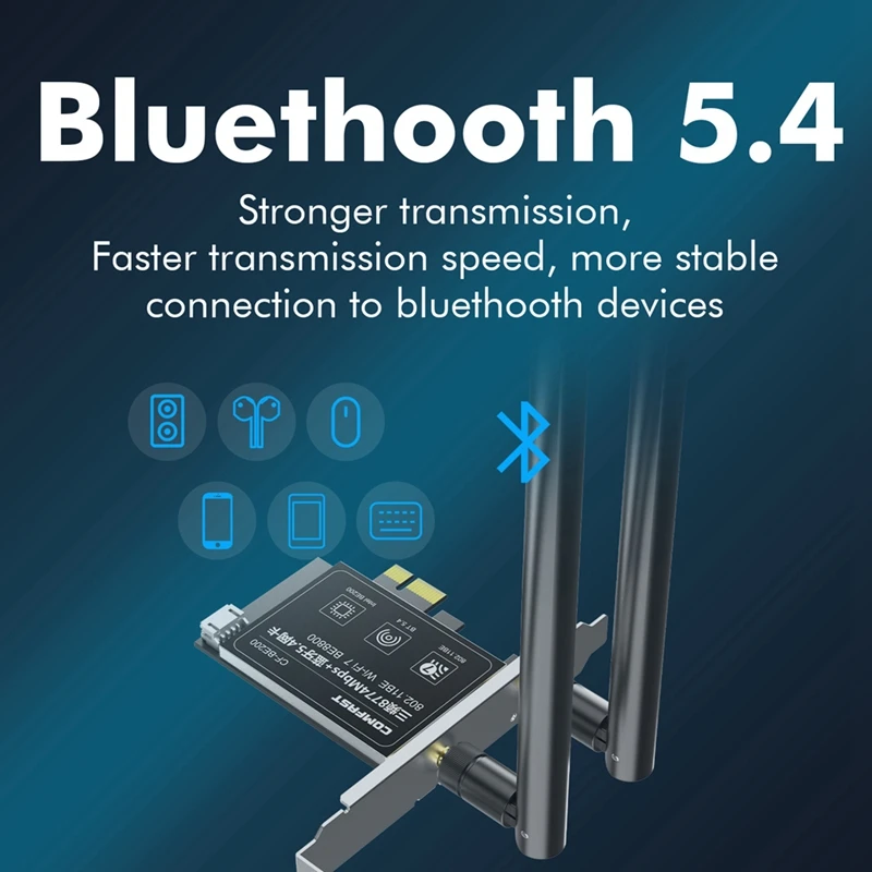 Hot TTKK  CF-BE200 Wifi7 PCI-E Wireless Adapter Tri-Band 8774Mbps Bluetooth 5.4 Slot Network Card For PC Win11 Win 10 Lin