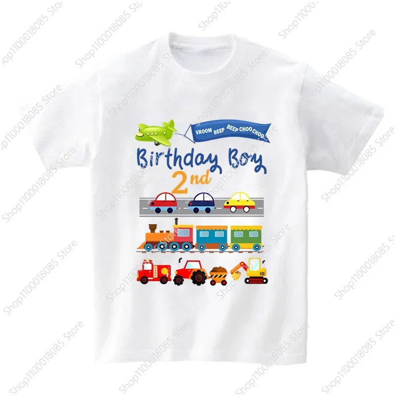 Car Train Plane Family T-shirt  Fashionable Father Mother Brother Sisters White T-shirt Family Style Children's Adult T-shirt