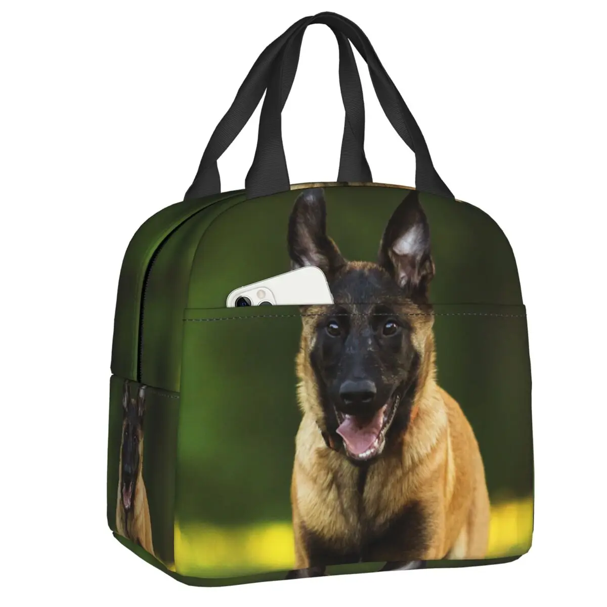 

Cute German Shepherd Dog Insulated Lunch Bags for Outdoor Picnic Animal Pattern Resuable Cooler Thermal Bento Box Women Children