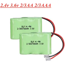 2 szt. 2.4V 3.6V akumulator 2/3AAA 2/3AA 700mah 2/3 AAA ni-mh komórka nimh do zabawek RC telefon bezprzewodowy