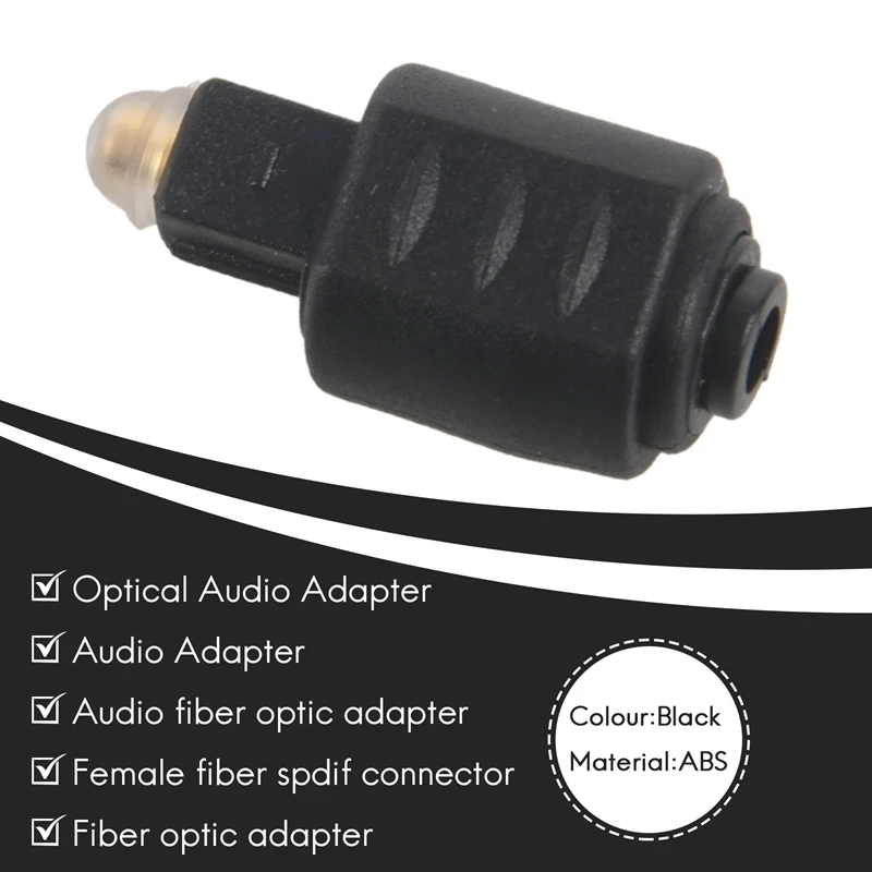 Mini optyczny adapter audio 3,5 mm żeńskie gniazdo na cyfrowy wtyk męski Toslink do wzmacniacza