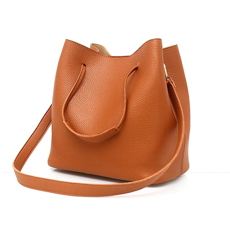 

X5XA 4Pcs/set Leather Women Handbag Shoulder Bag Tote Card Holder Purse Satchel Top Handle Bags