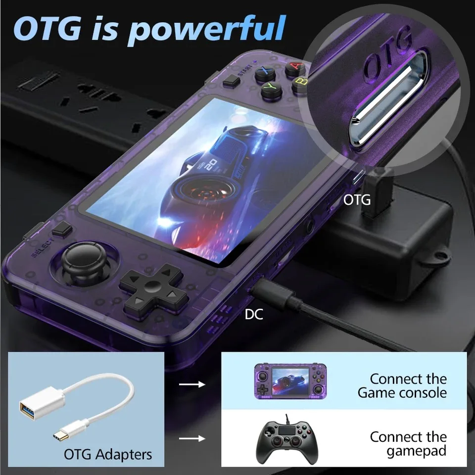 R36h console de jogos portátil sistema linux 3.5 ''tela ips portátil mini retro simulador de vídeo jogador jogo presente das crianças