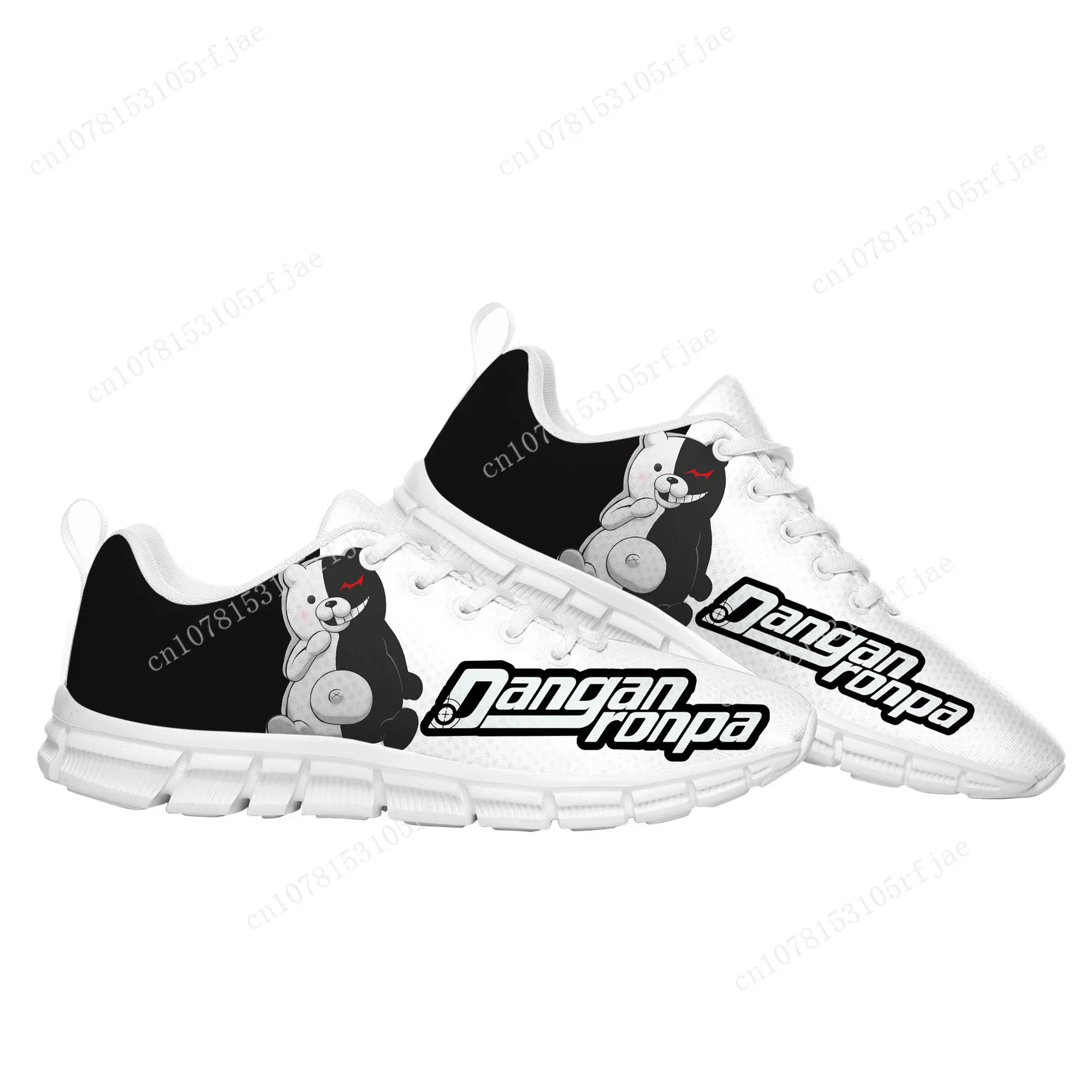 Sepatu olahraga kartun Game Danganronpa Monokuma sepatu sneakers kualitas tinggi pria wanita remaja anak-anak sneakers buatan khusus sepatu bawaan pasangan