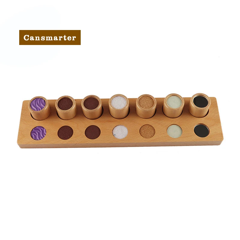 Montessori Baby Toy Wooden Learning Material Touch Rough & Smooth Cylinder Early Childhood Education Preschool Toys for Children