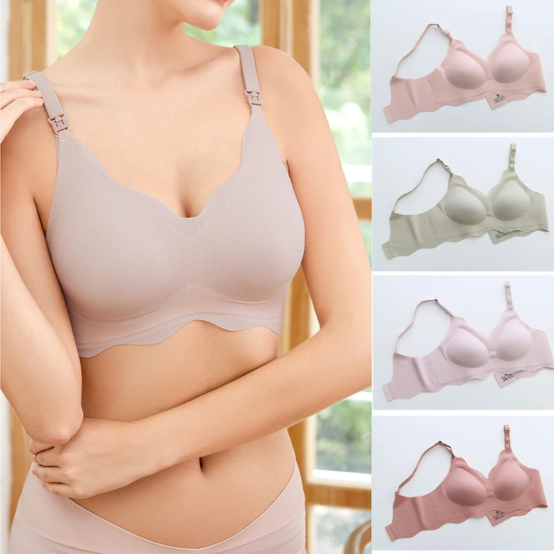 

Nursing Bra for Breastfeeding Ultra Comfort Smooth Wireless Maternity Bra With Removable Pads Great Support Underwear 32B-42C