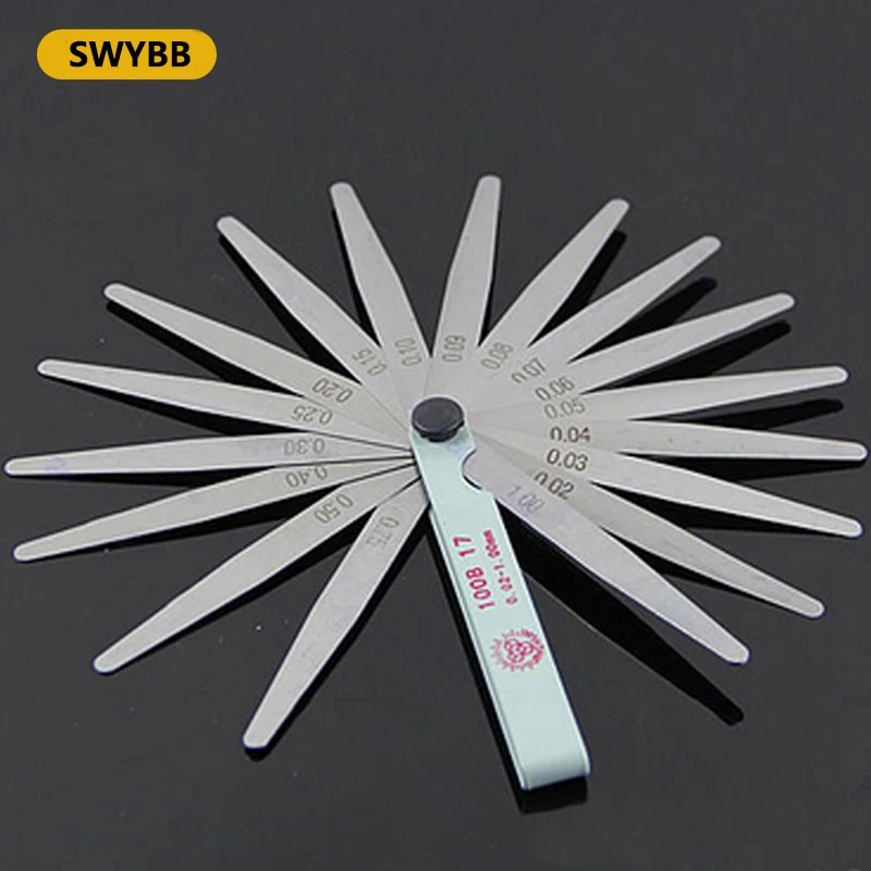 Feeler Gauge Filler 0.02mm to 1mm Metric Thickness Measurement Layout Tool 100mm Long 17 Blade