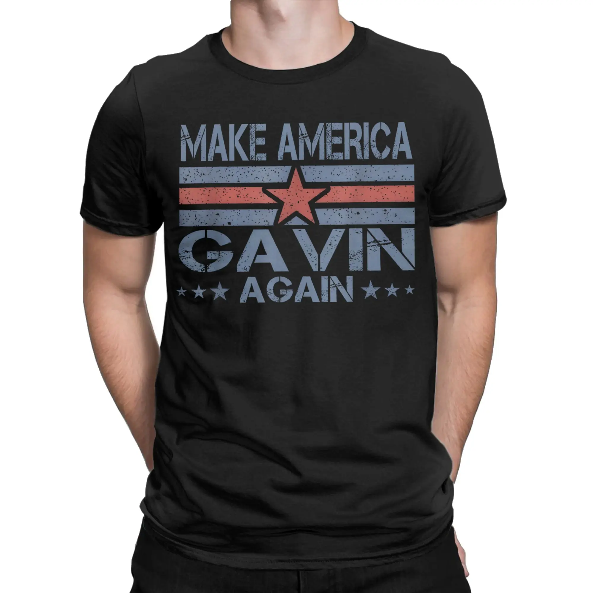MAGA USA Make America Gavin Again T Shirts Men Women's Cotton Humor T-Shirt Round Neck  Tee Shirt Short Sleeve Clothes Plus Size