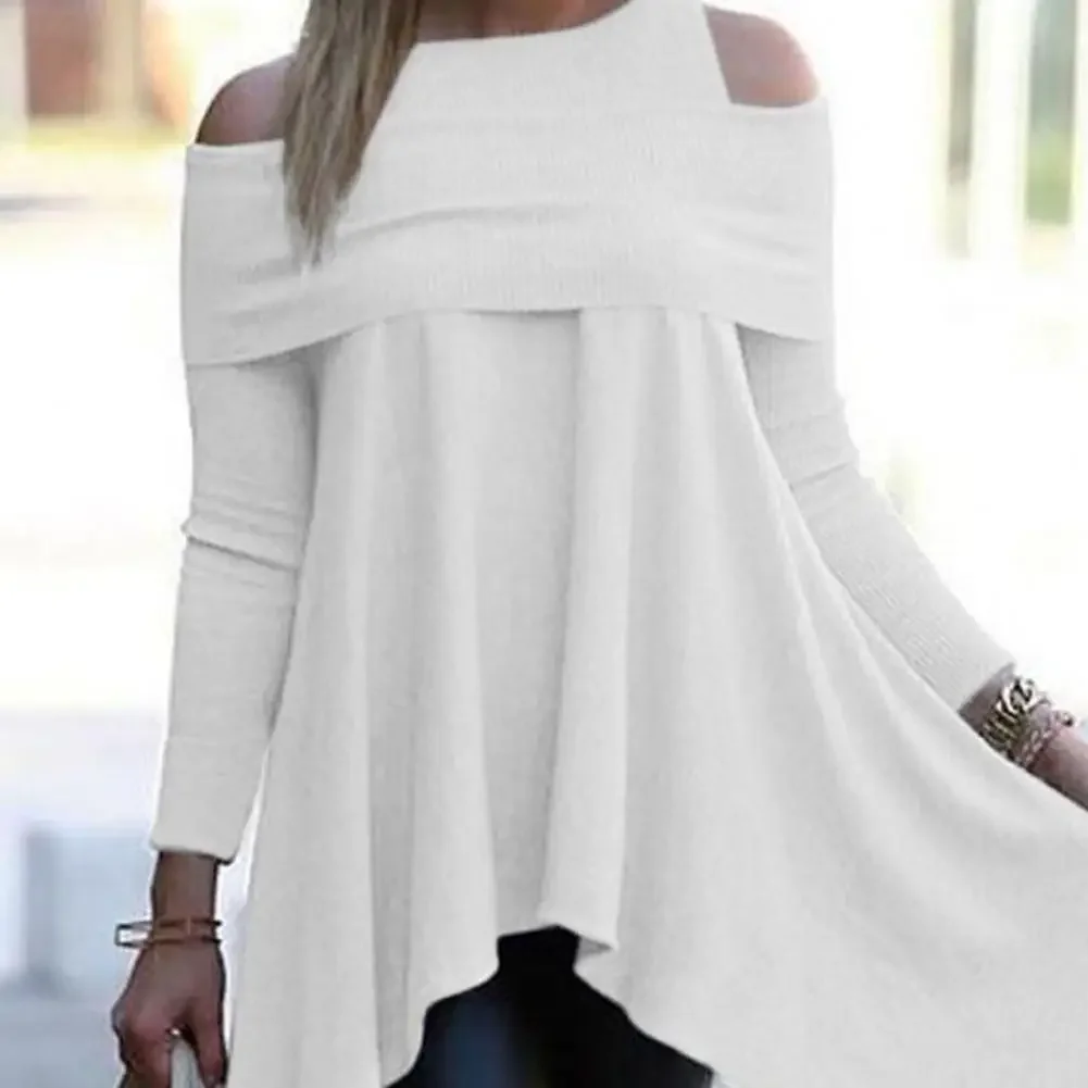 Irregular Womens Tops And Blouses Casual O Neck Long Sleeve Top Female Tunic 2023 Autumn Plus Size Women Blusas Shirts