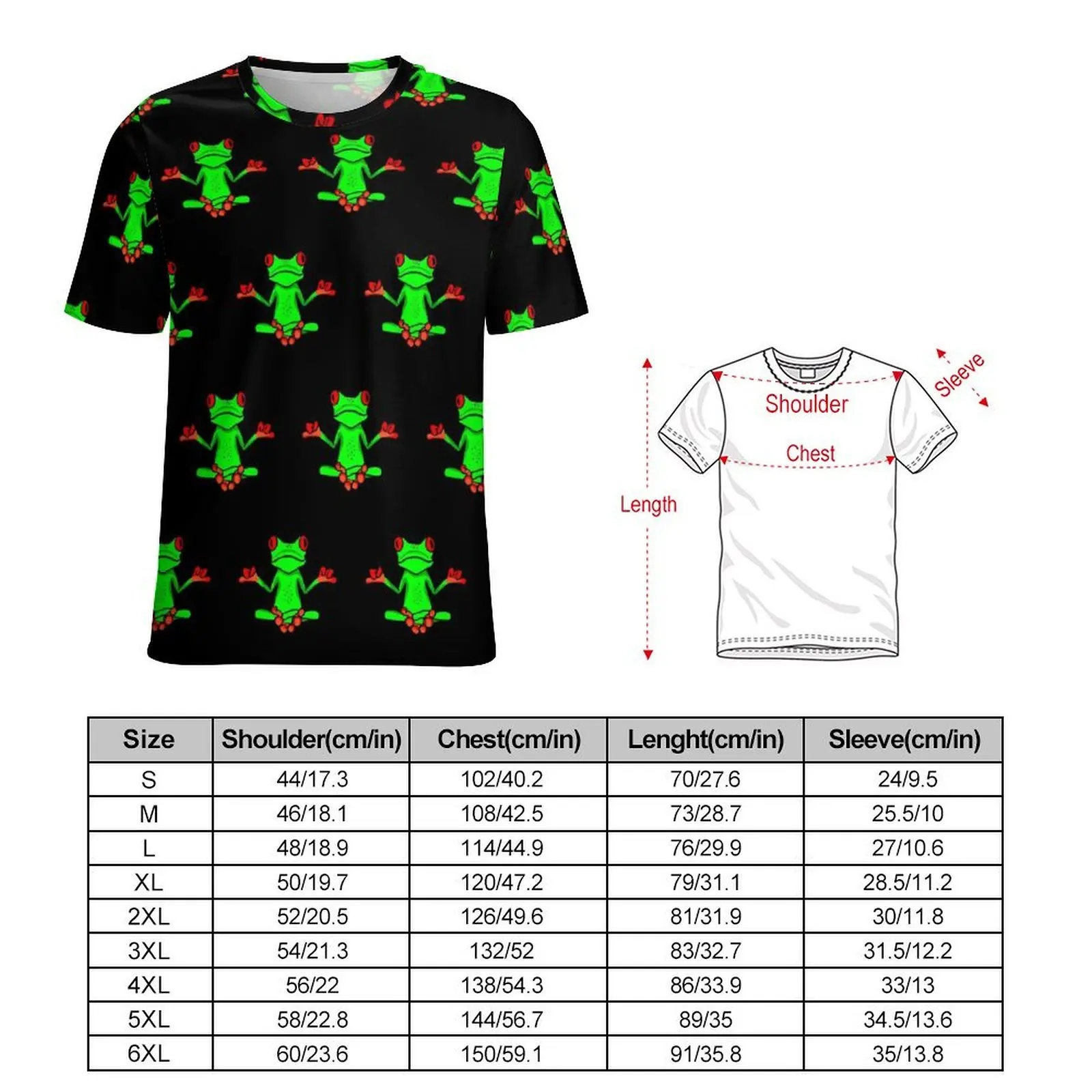 Zen Tree Frog T Shirt Cute Animal Men Novelty T-Shirts Original Pattern Tee Shirt Short Sleeve Funny Oversized Tops Gift