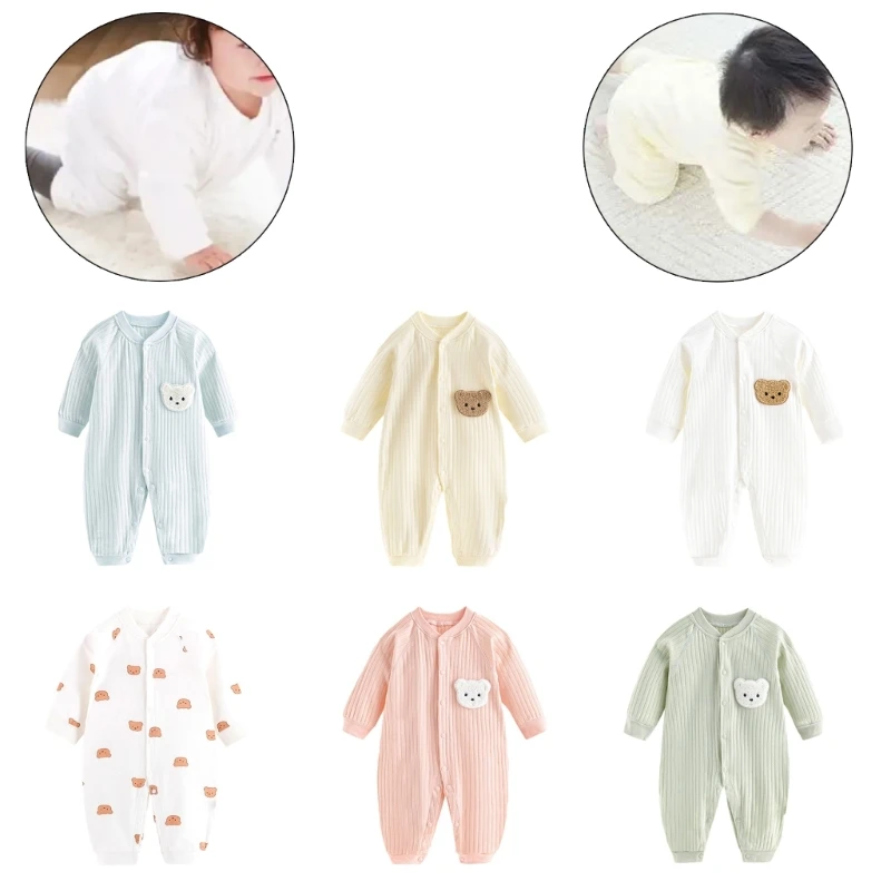 Cartoon Bear Jumpsuit Anti-Static Baby Romper Bodywear Outfit Infant Shower Gift